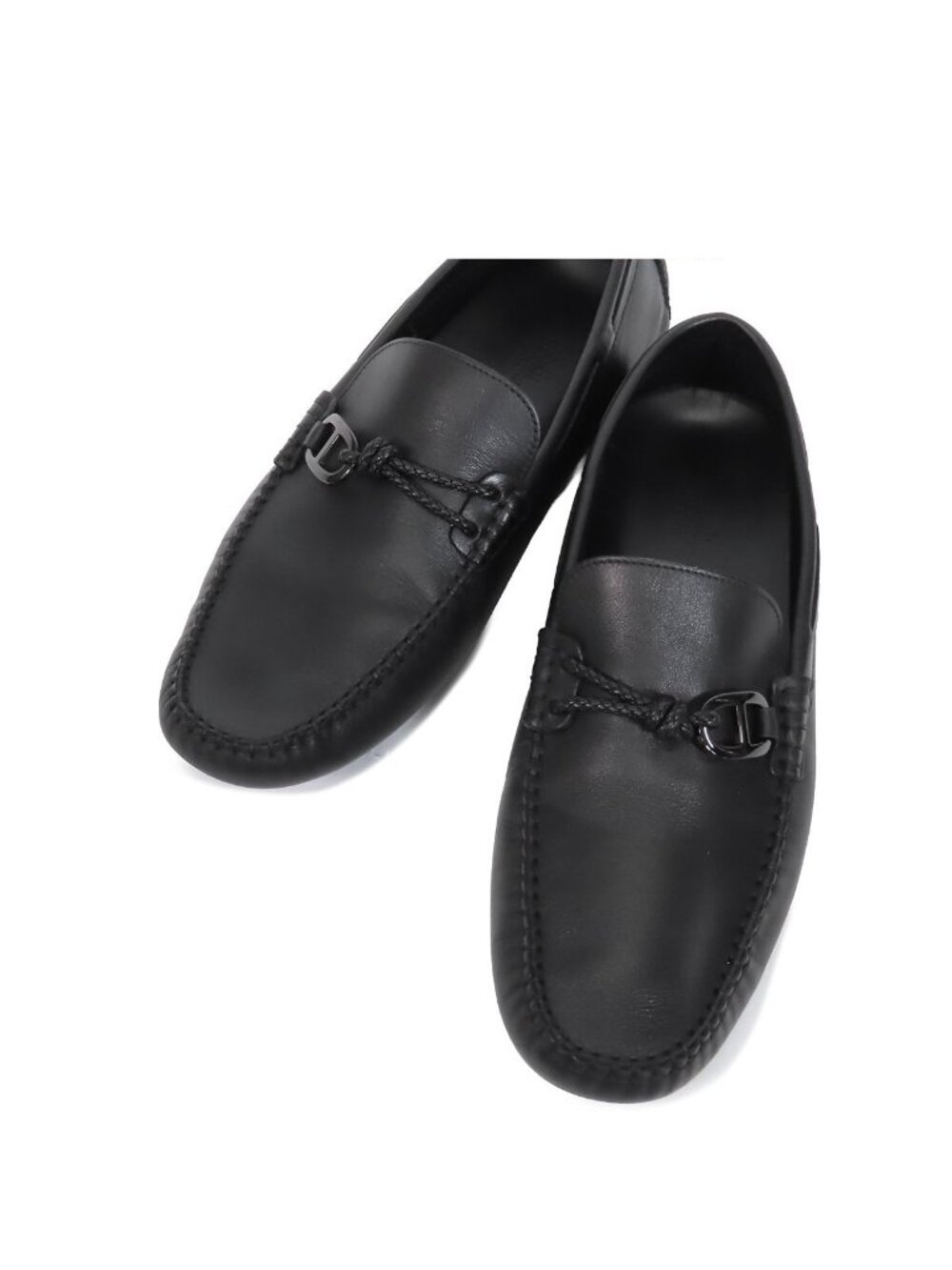 Hermes Alessandro Black Leather Driving Shoes Chaine D'Ancre Loafers